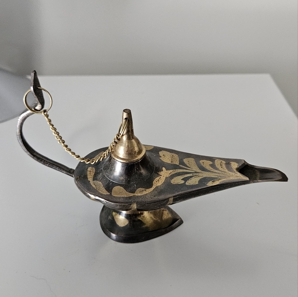 Brass Genie Lamp Incense Holder - Picture 2 of 9